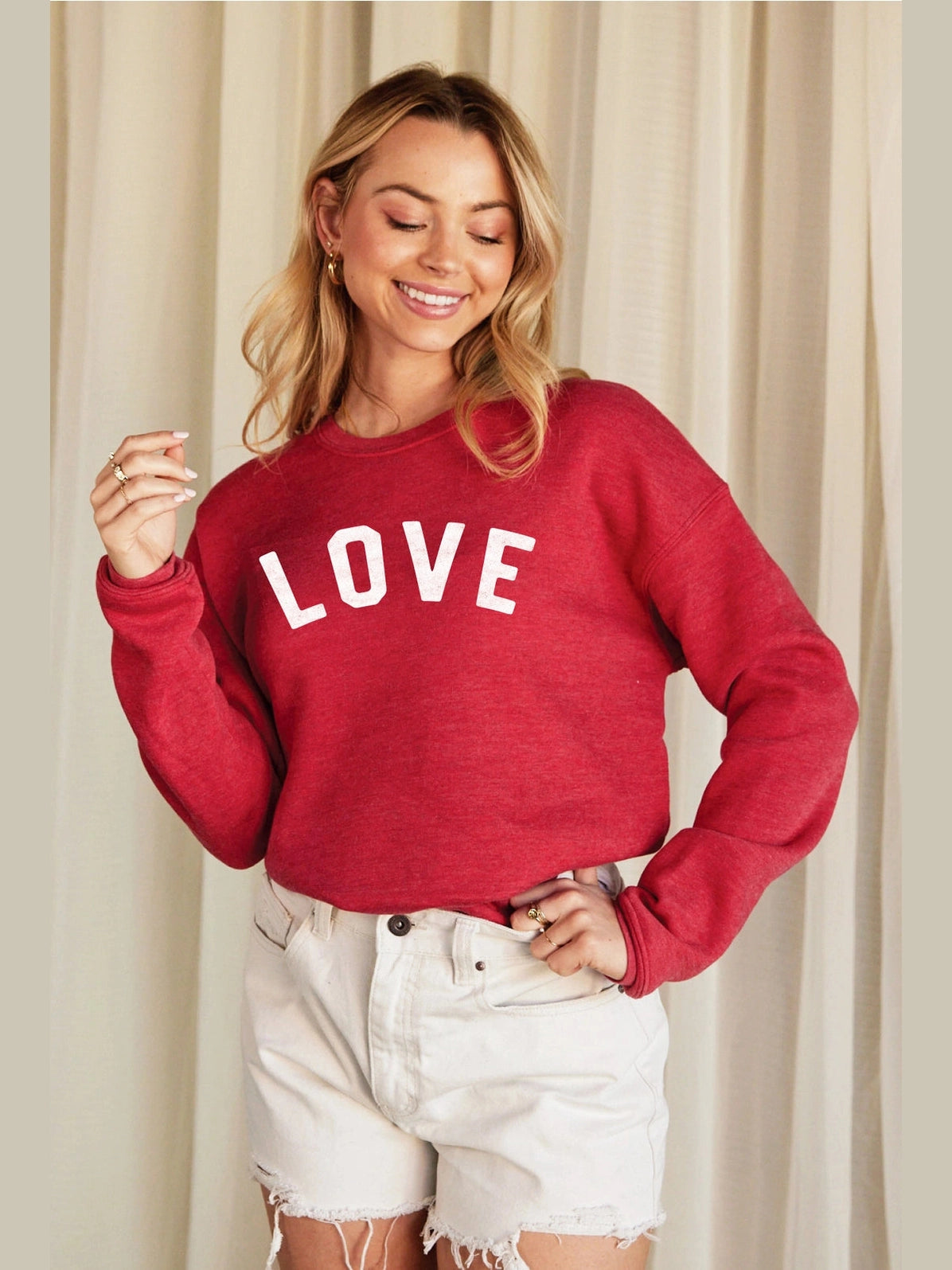 Red LOVE Graphic Sweatshirt