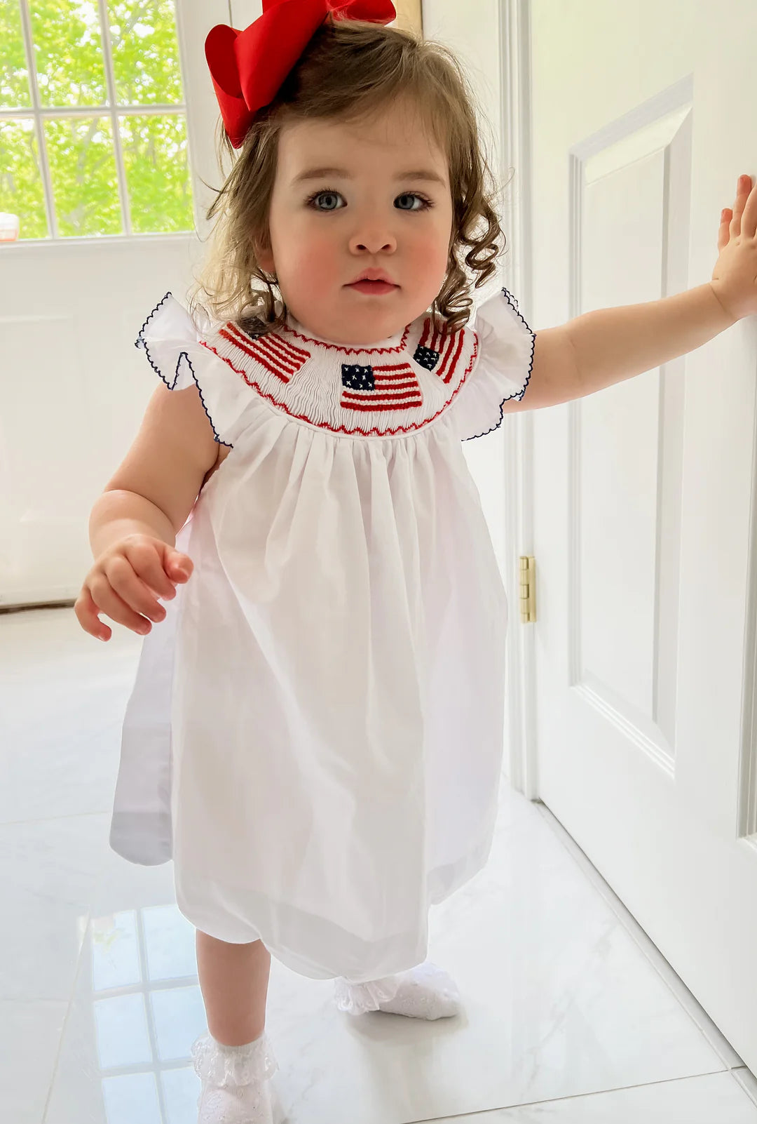 American Flag Scalloped Dress- Girls