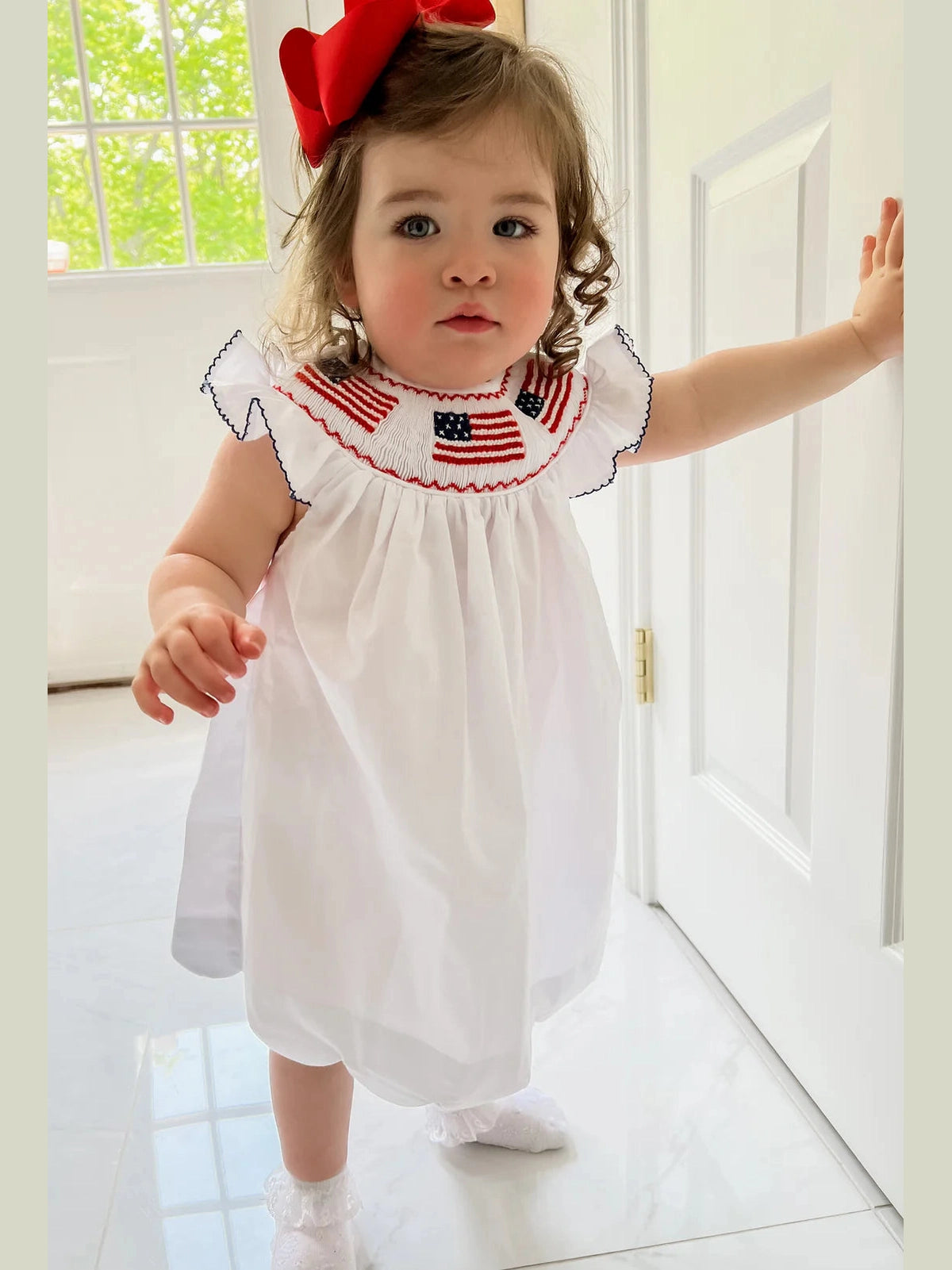 American Flag Scalloped Dress- Girls