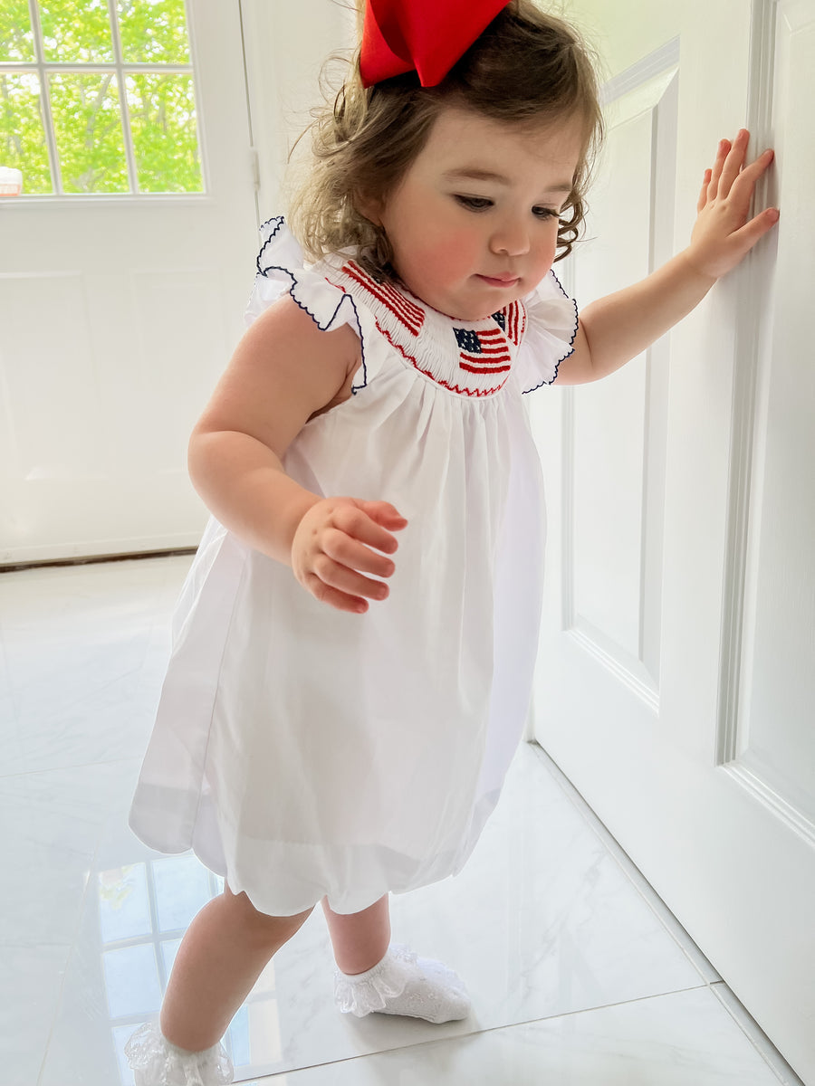 American Flag Scalloped Dress- Girls