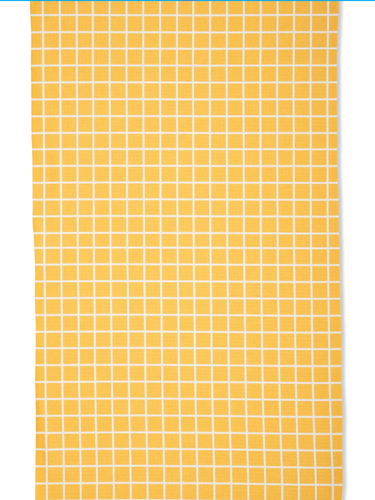 Geometry Summer Grid Orange Tea Towel