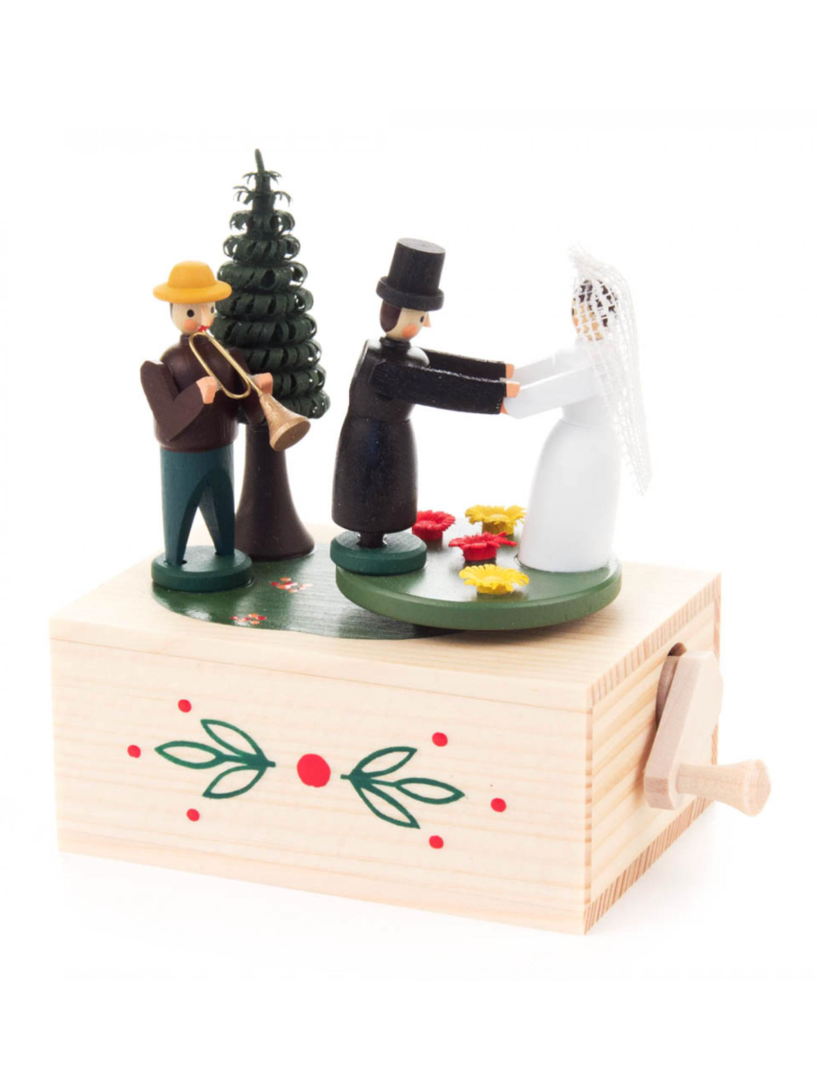 German Bride and Groom Music Box