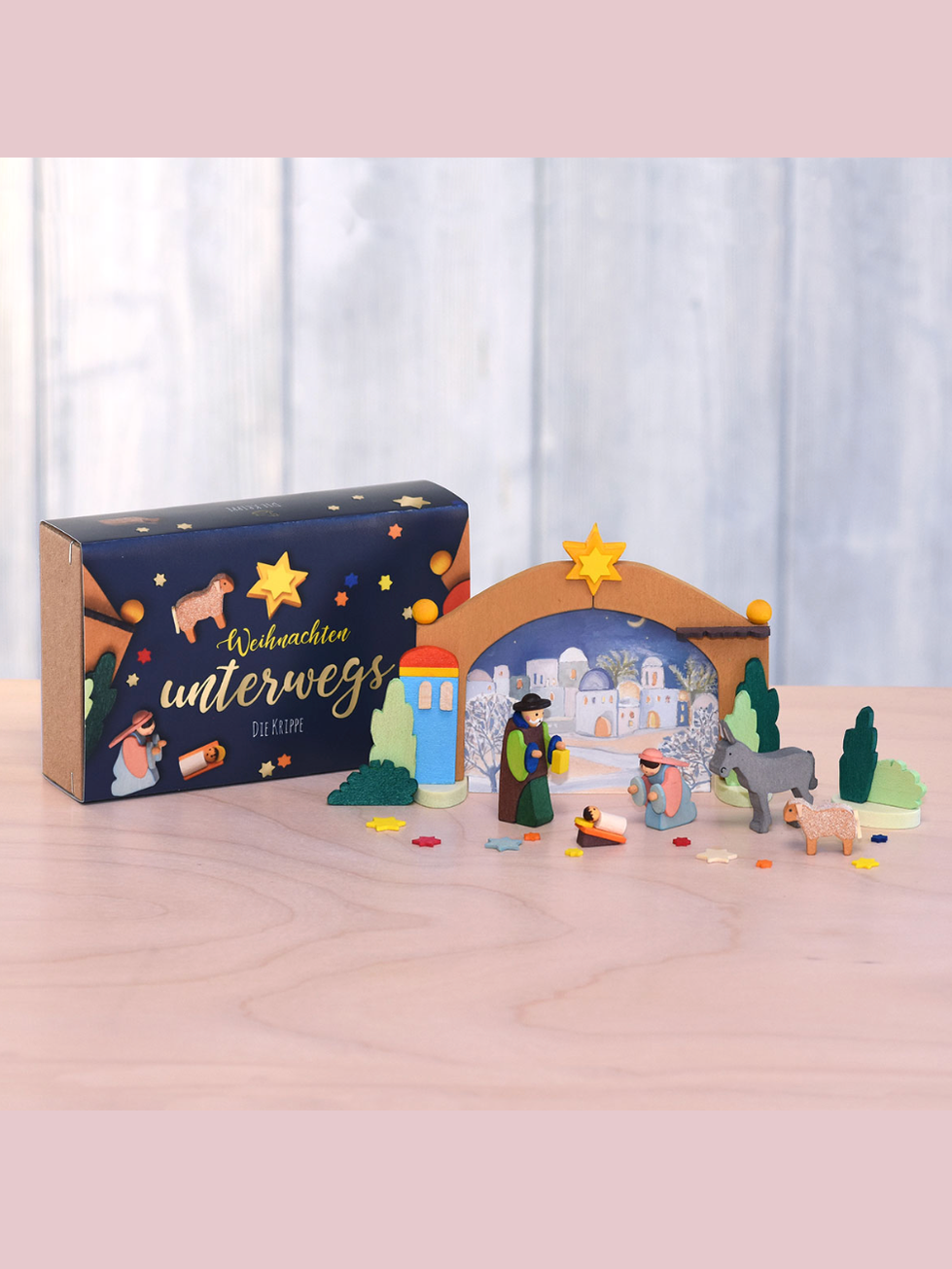 German Miniature-Sized Nativity Scene 'Christmas On the Road'