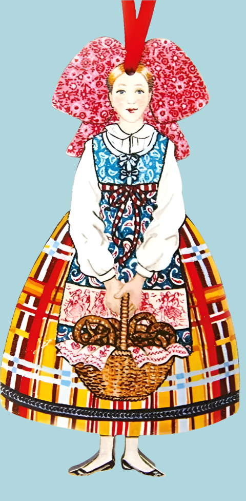 Hanging Alsatian Girl with Pretzels