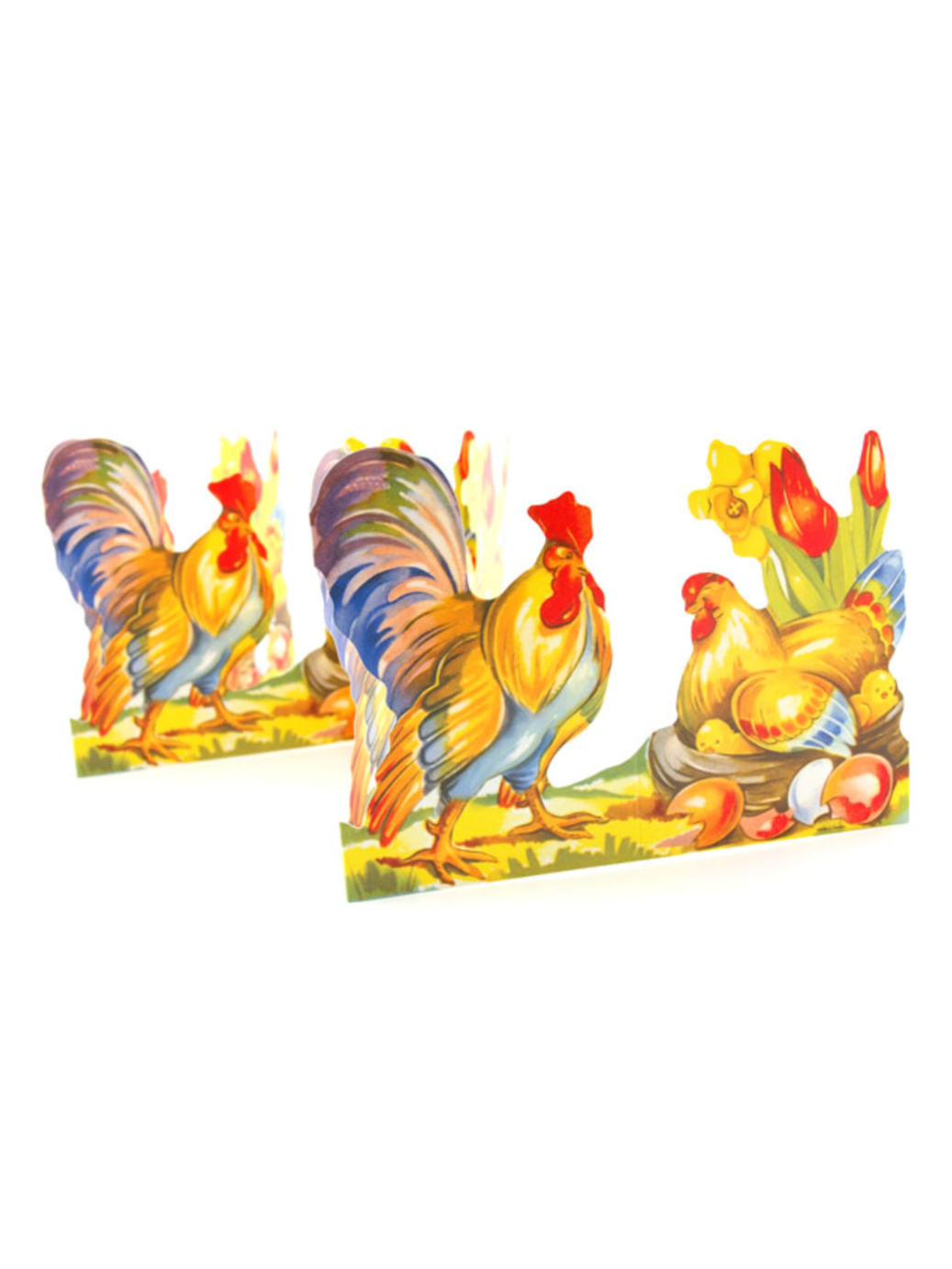Hen Pair Paper Rows