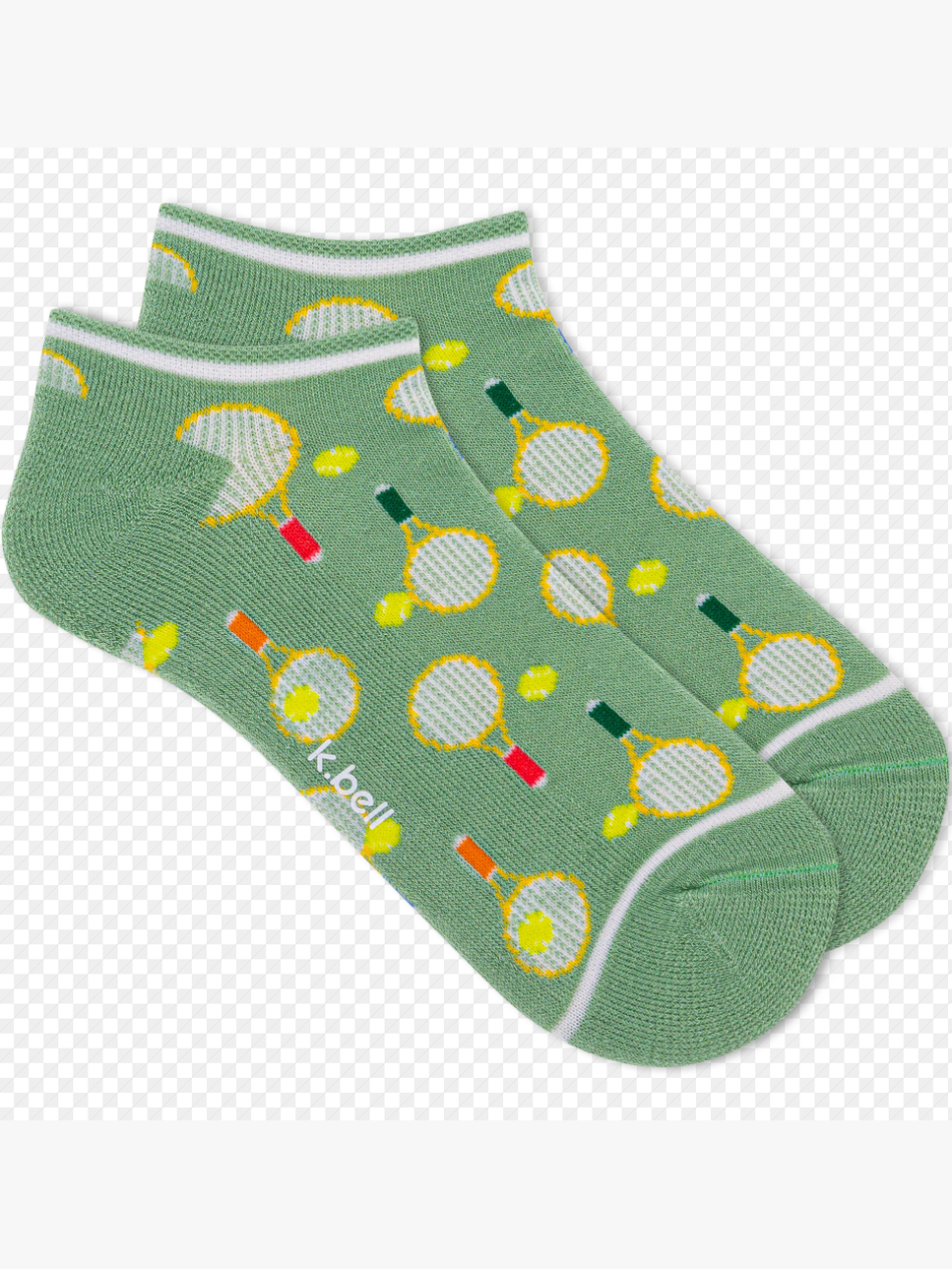 K.Bell Women's Racquet Repeat No Show Sock (size 4-10)
