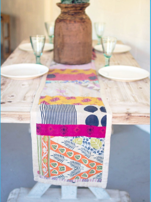 kantha fabric runner