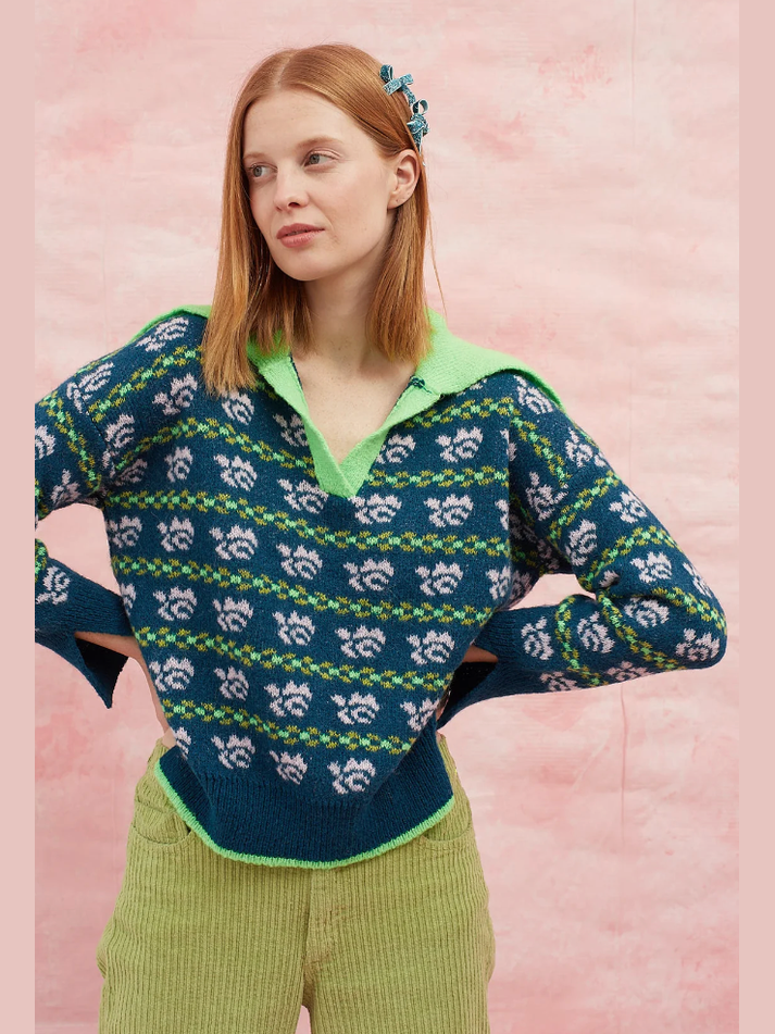 Dr. Bloom Navy Blue Romance Sweater