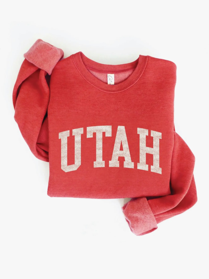 UTAH Graphic Sweatshirt (Cranberry Heather w/ White Print)