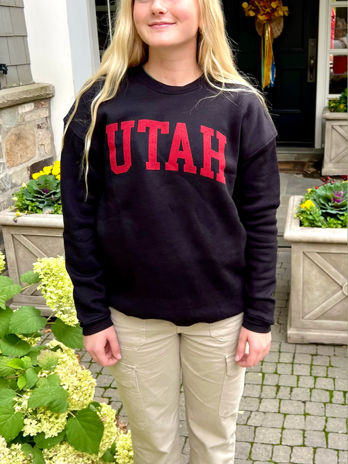 UTAH Graphic Sweatshirt (Black w/Red Print)
