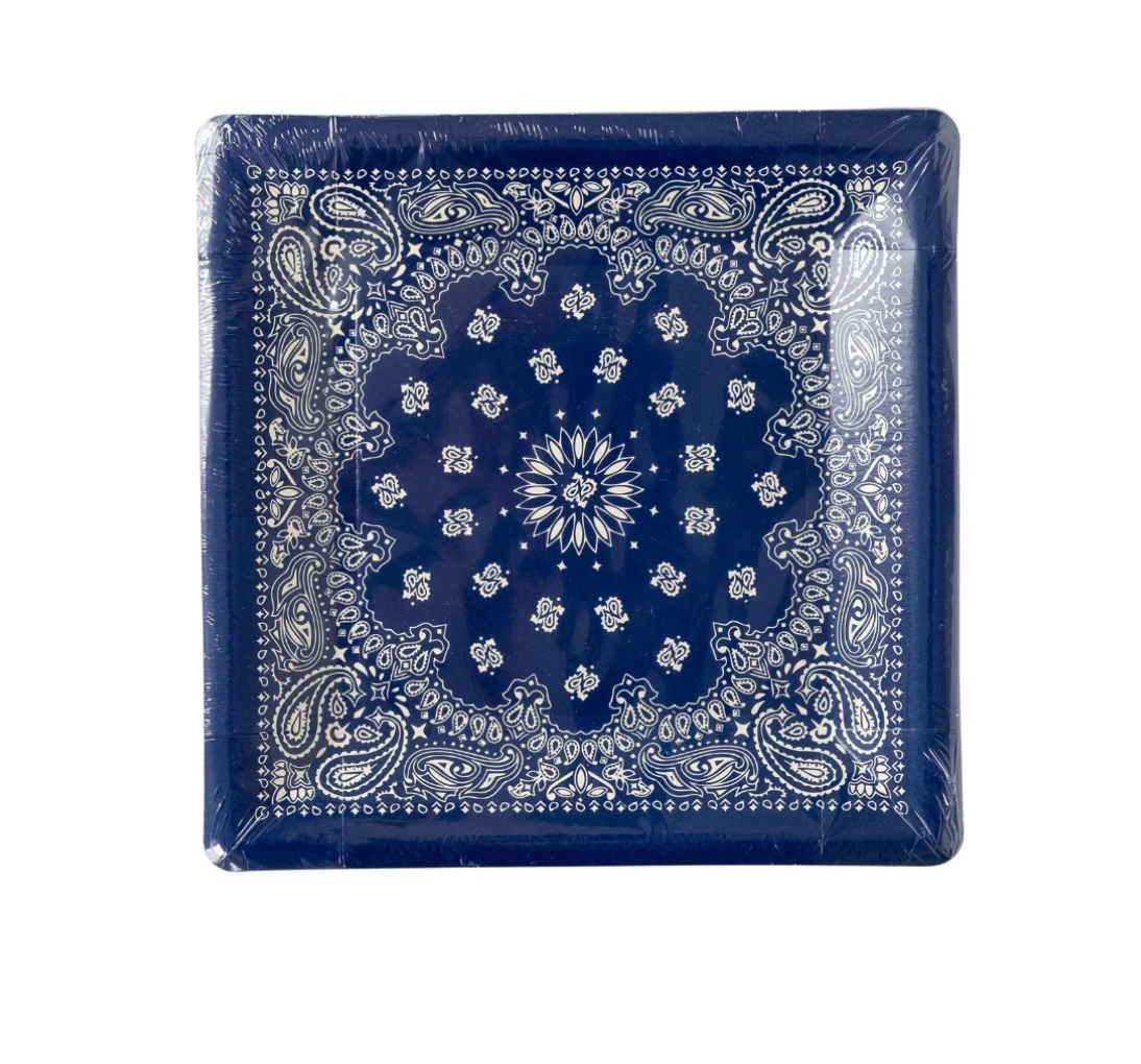 My Mind’s Eye Blue Bandana Paper Plate