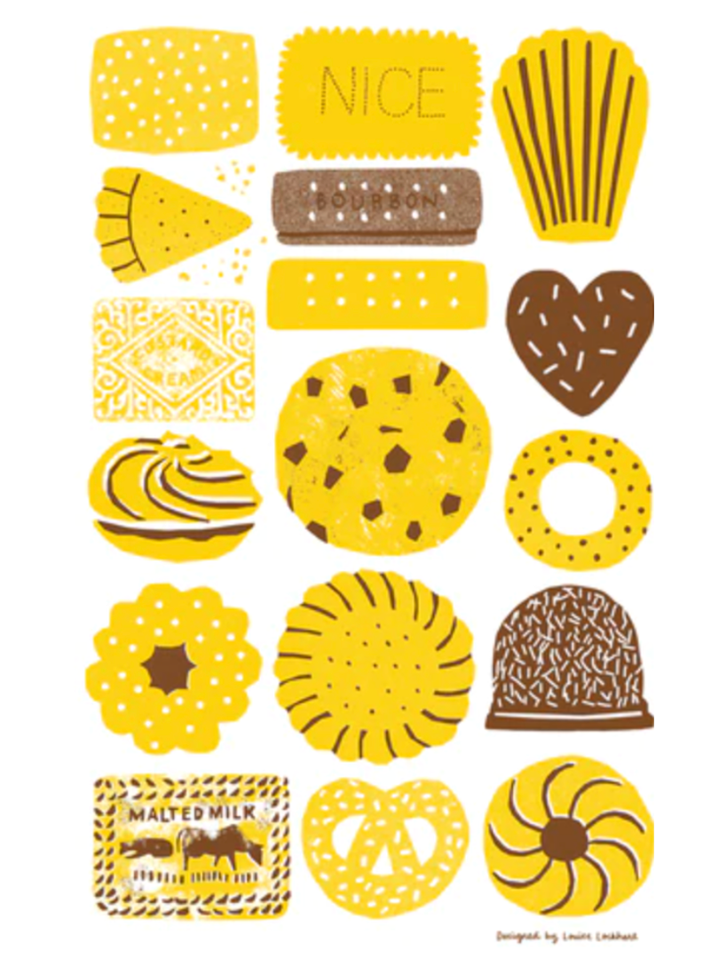 Printed Peanut Biscuit Tin Screen Printed Tea Towel