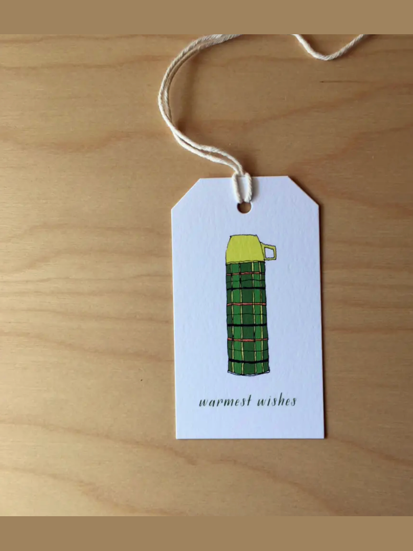 Rachelink Thermos Winter Holiday Gift Tags (Set of 8)