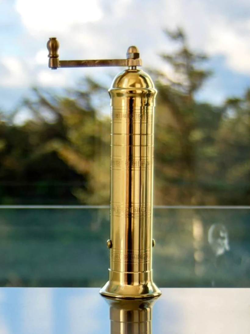 Rune-Jakobsen Design 'Brass Mill' Salt or Pepper Grinder 8"