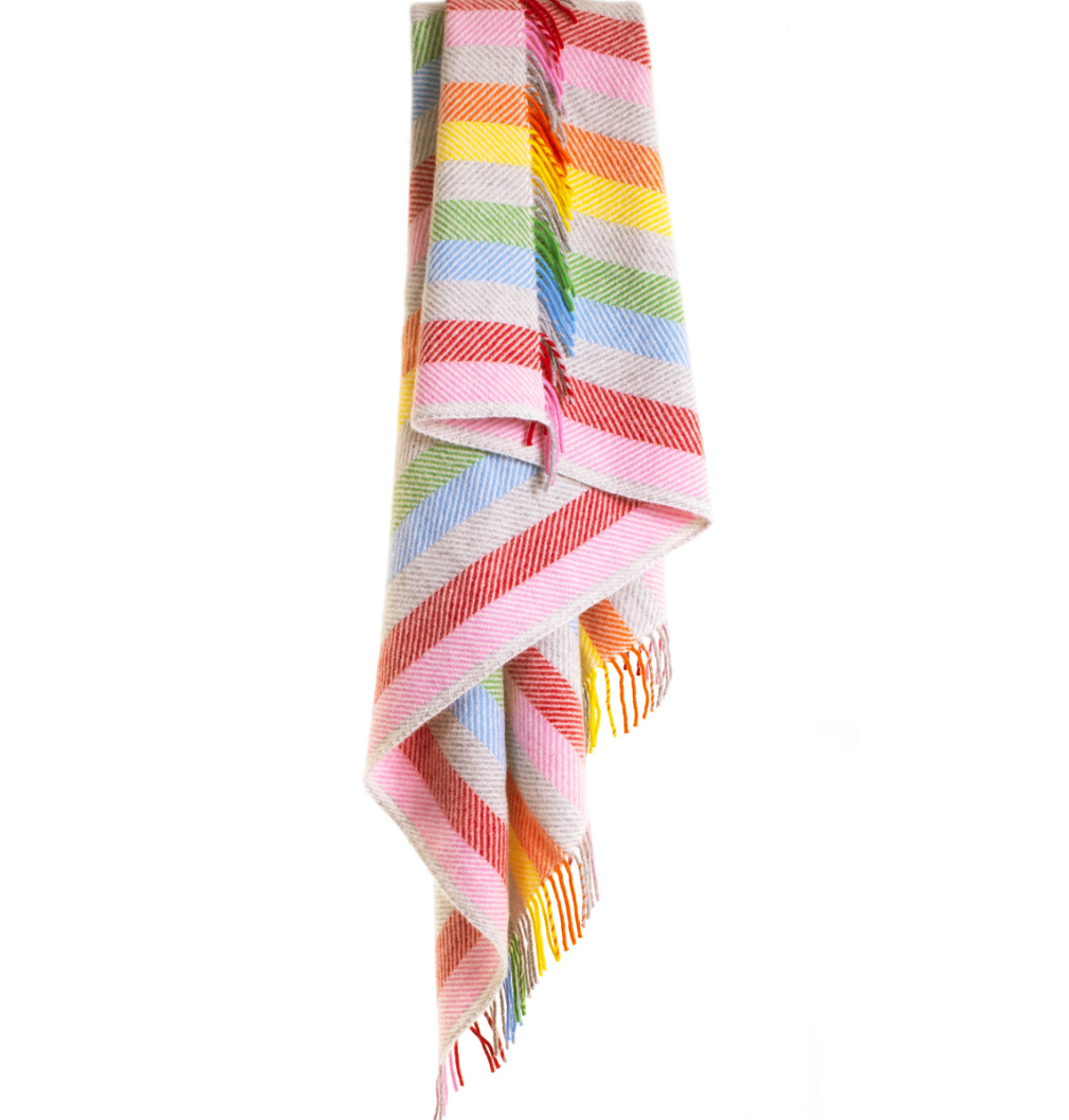 Tweedmill Lambswool Throw - Wales UK, (Rainbow)