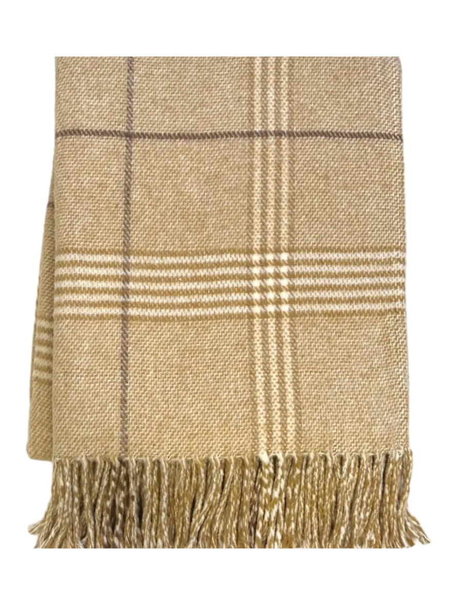 Windowpane Plaid Throw (Stone)