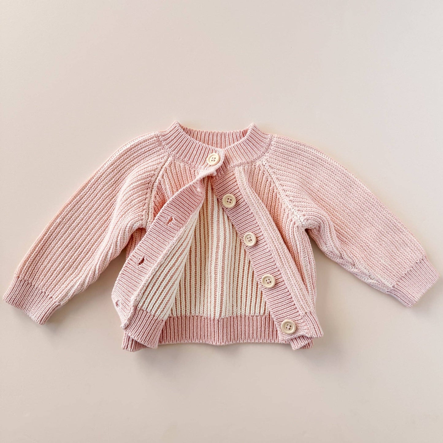 Cotton Brioche Cardigan Pink Baby Kid Apparel Valentines: Blush / S 12-24m