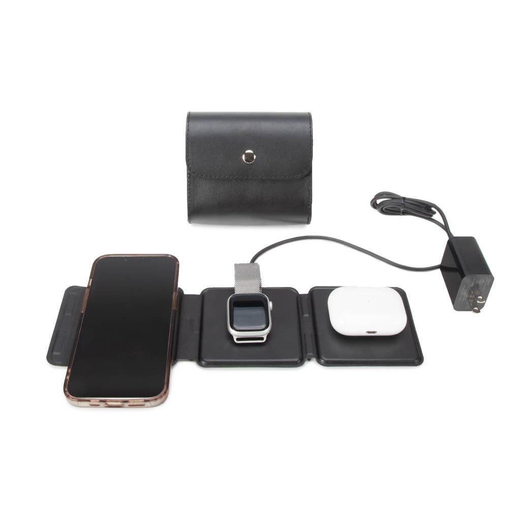 Ellis 3-in-1 Fast Charging Foldable Pad: Black-3616