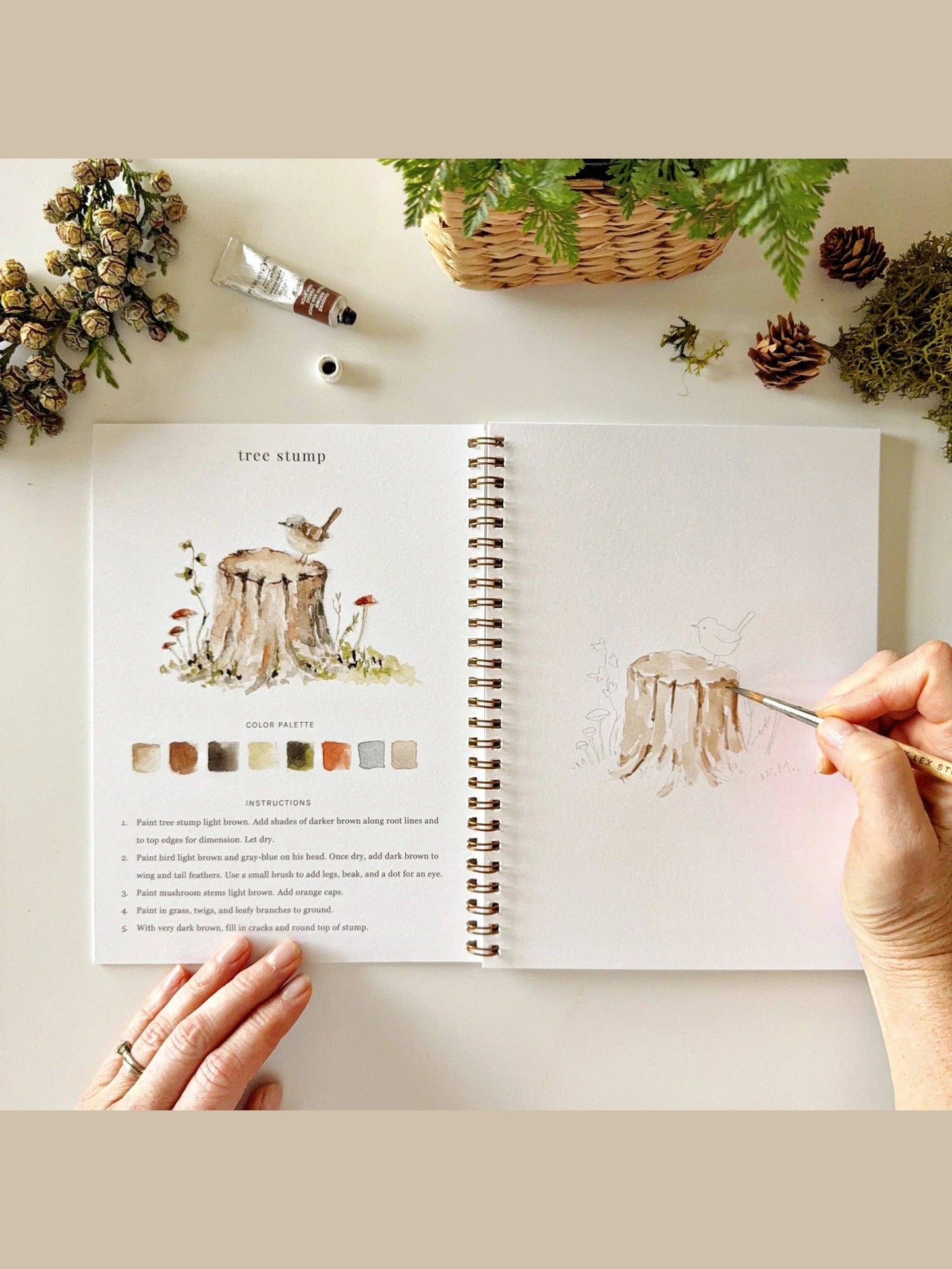 Woodland watercolor workbook