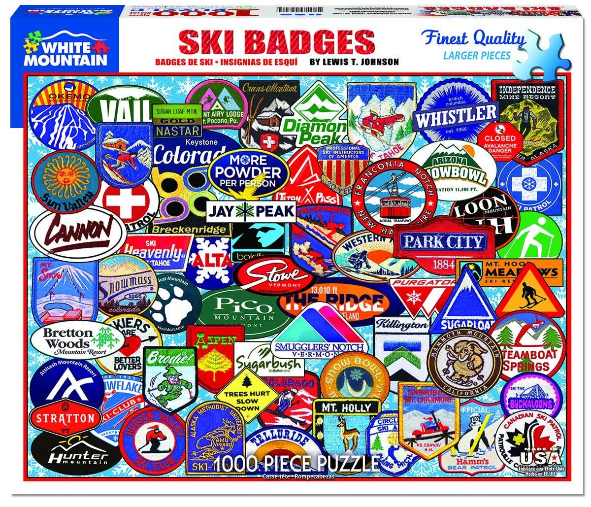 Ski Badges (1191pz) - 1000 Piece Jigsaw Puzzle