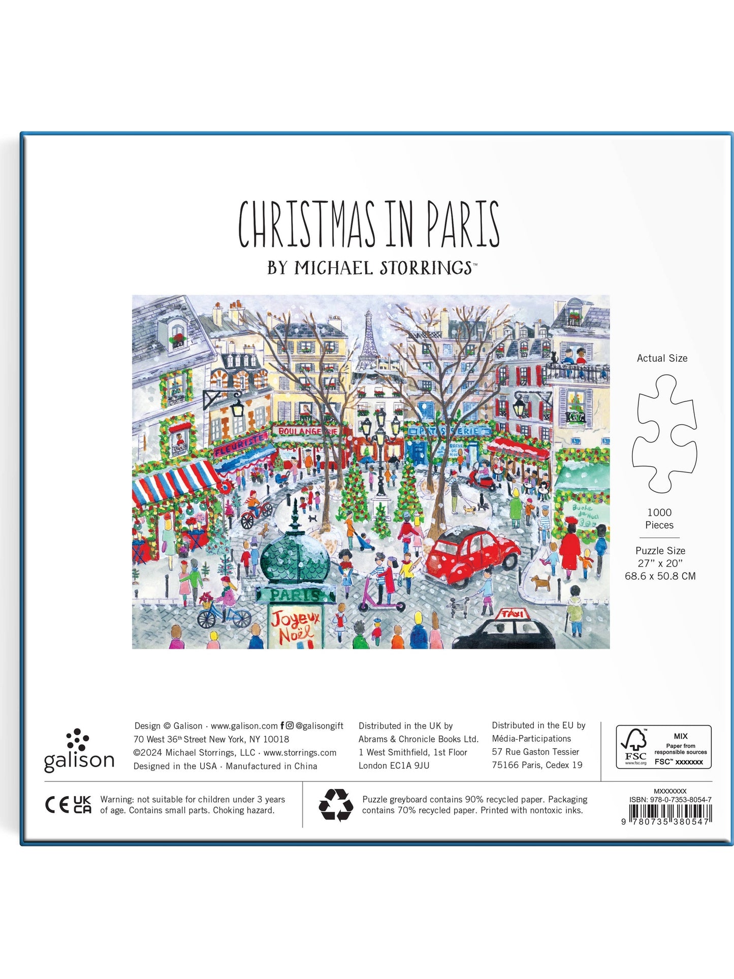 Michael Storrings Christmas in Paris 1000 Piece Foil Puzzle