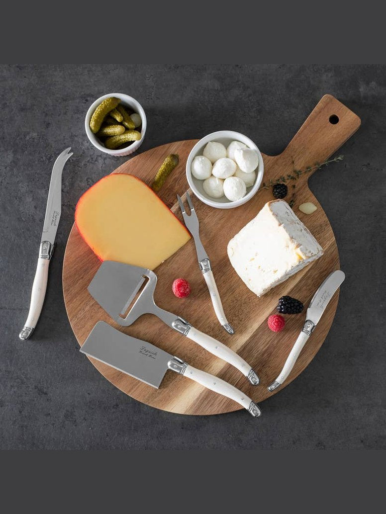 5-Piece Laguiole Cheese Knife & Slicer Set Faux Ivory Handle