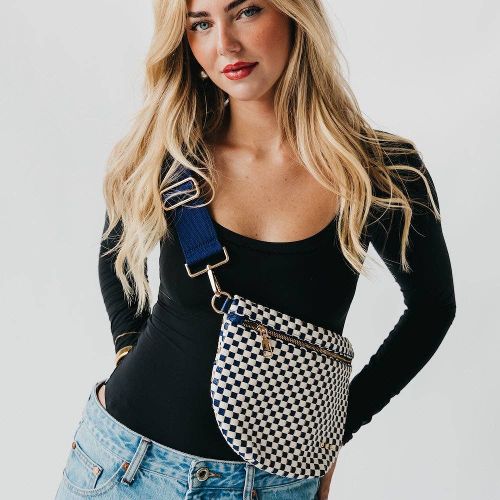 Westlyn Woven Bum Bag Wholesale - NEW COLOR ADDED!: Checkered Emerald