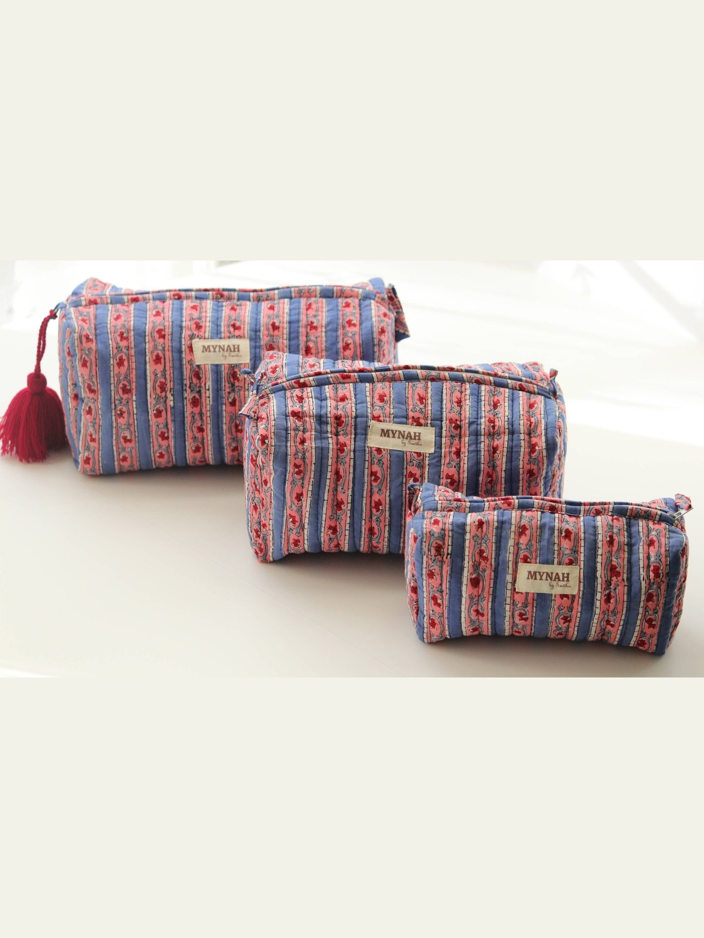 Nantucket stripes print travel/makeup/organizer/bag-Set of 3