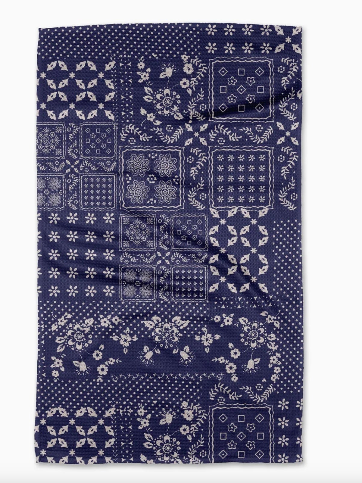Geometry Blossoming Bandana Blue Tea Towel