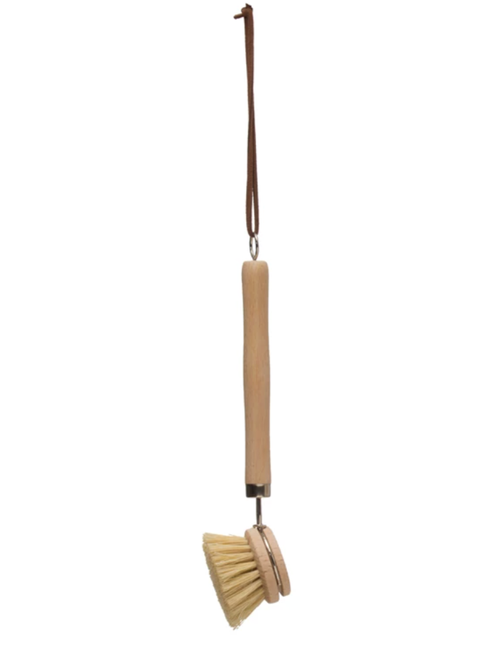 Beech Wood Dish Brush with Leather Strap