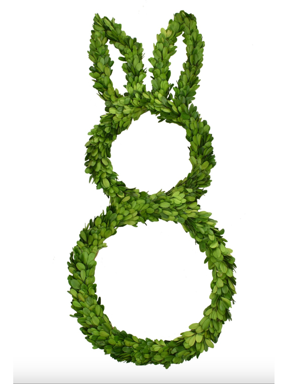 27" Preserved Boxwood Rabbit Wreath