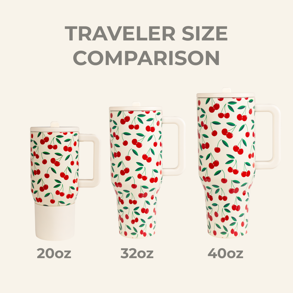 HydroJug Cherries 40 oz Traveler Tumbler