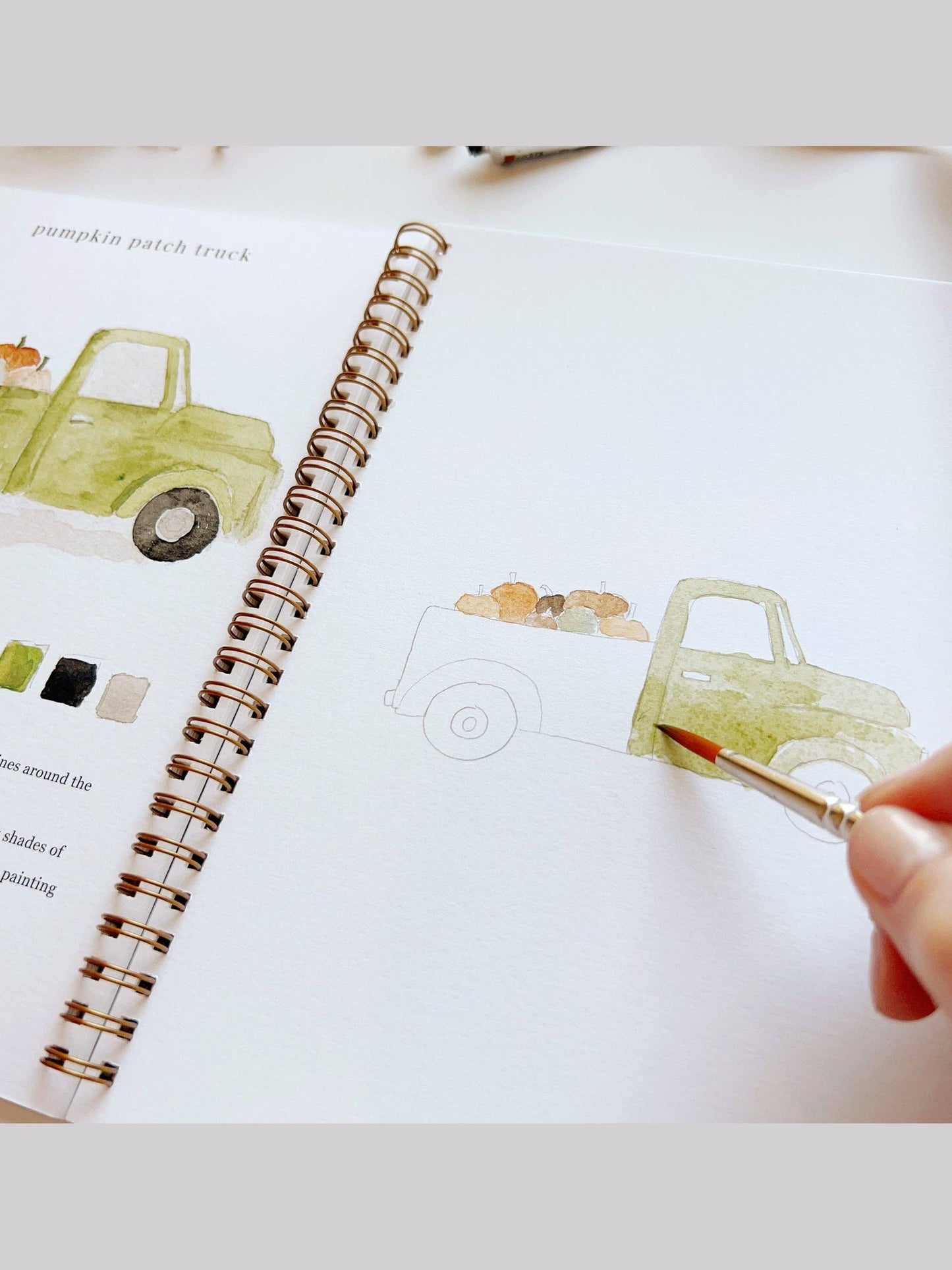 Autumn watercolor paint workbook