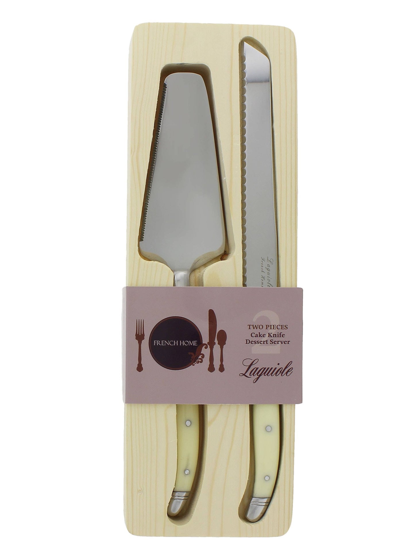 Laguiole Faux Ivory Connoisseur Cake Slicer & Server Set