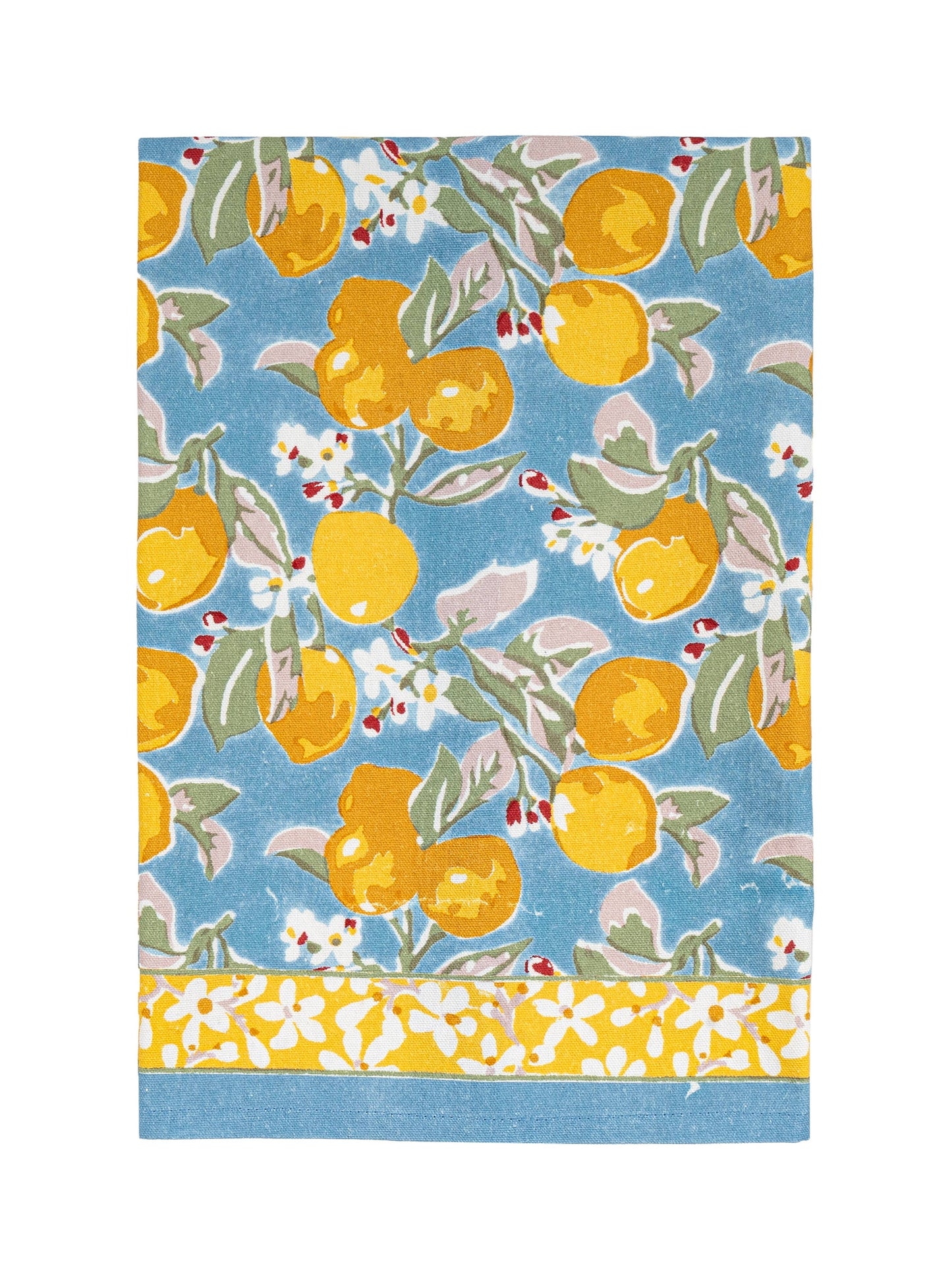Citron Blue & Yellow Tea Towel 20x30