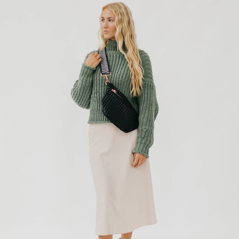 Westlyn Woven Bum Bag Wholesale - NEW COLOR ADDED!: Checkered Emerald
