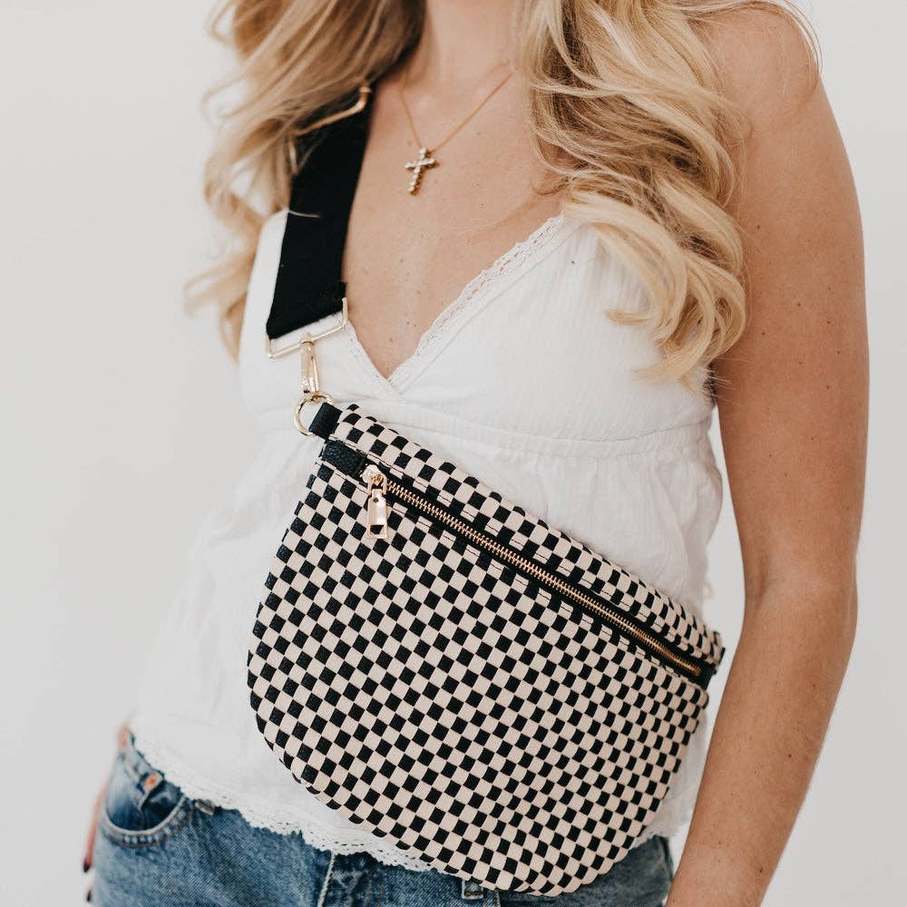 Westlyn Woven Bum Bag Wholesale - NEW COLOR ADDED!: Checkered Emerald