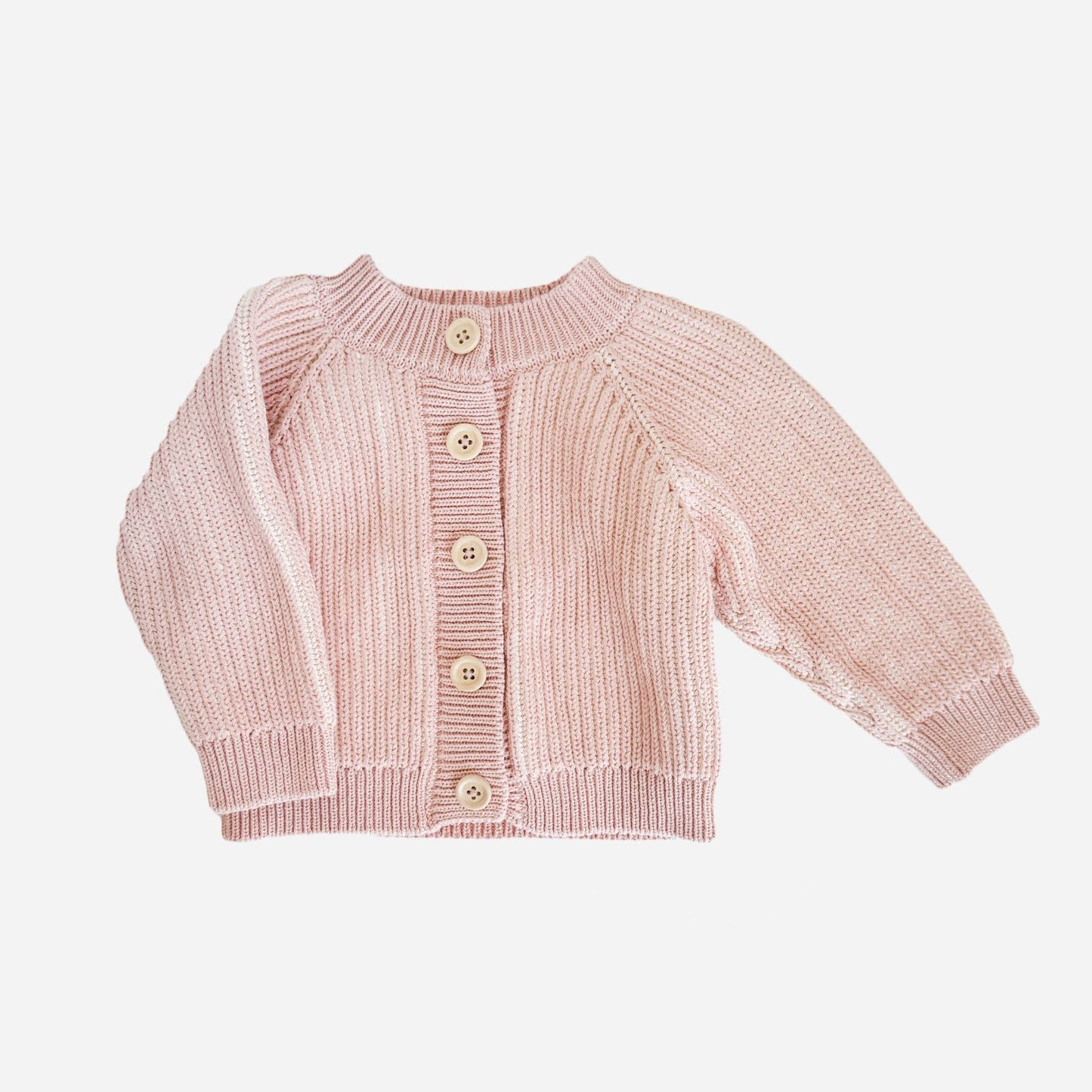 Cotton Brioche Cardigan Pink Baby Kid Apparel Valentines: Blush / S 12-24m