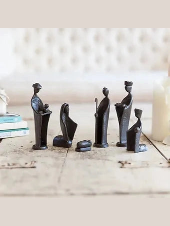6 Pc. Iron Nativity Set, Family & Kings