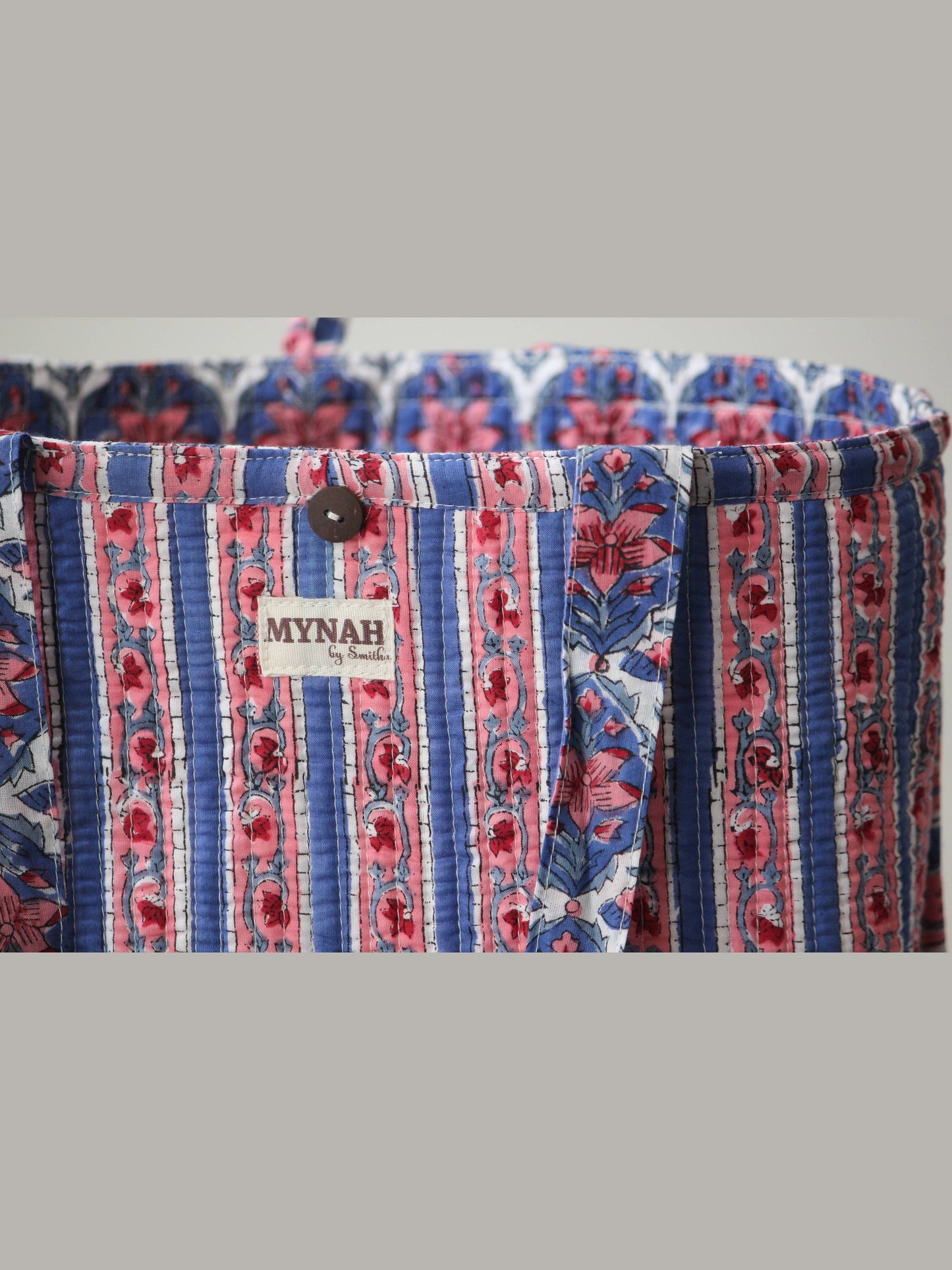 Nautical Nantucket print reversible tote -Small laptop bag