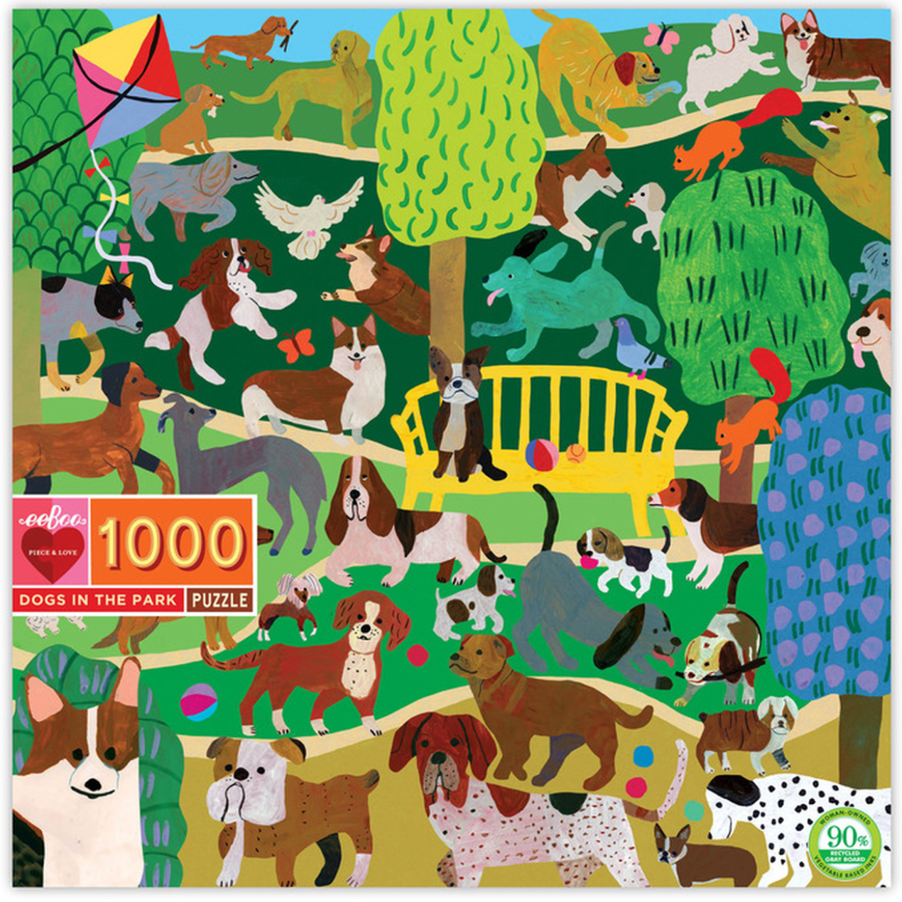 eeBoo Dogs in the Park 1000 Piece Puzzle
