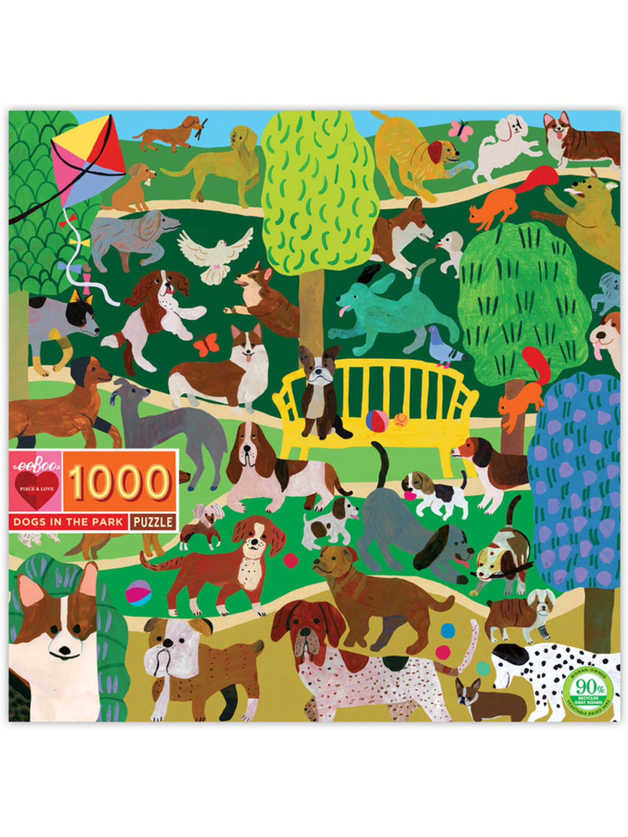 eeBoo Dogs in the Park 1000 Piece Puzzle