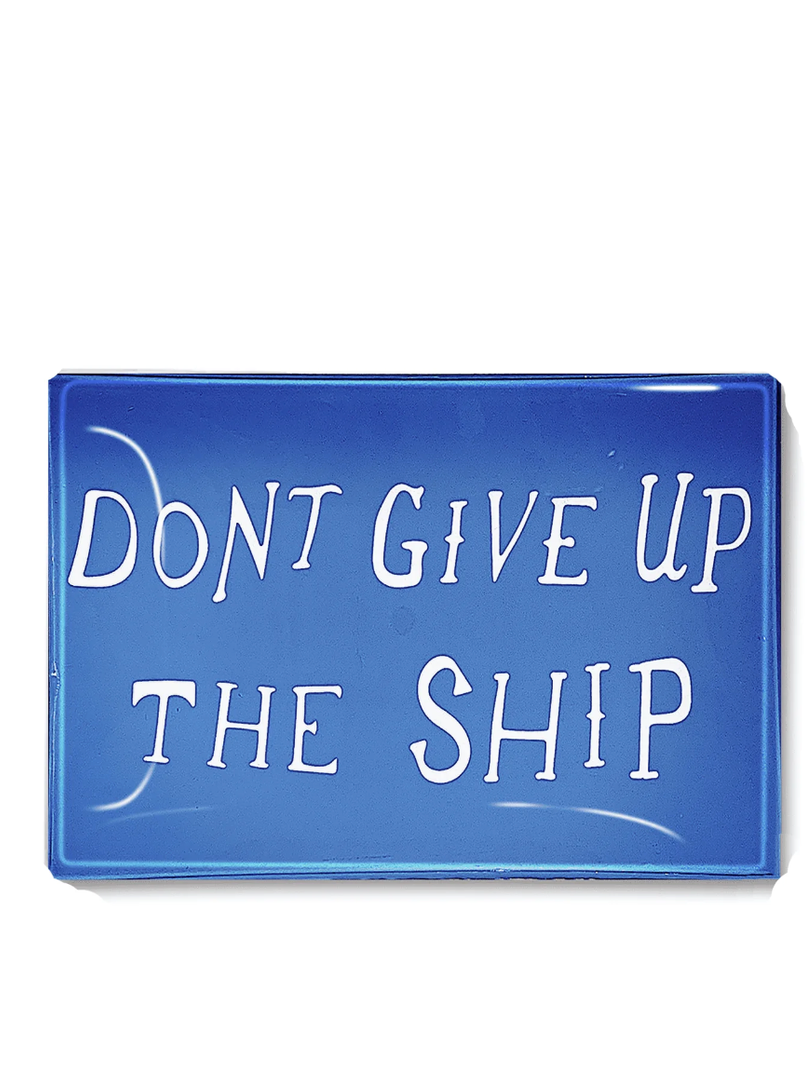 Don't Give Up The Ship Decoupage Glass Tray
