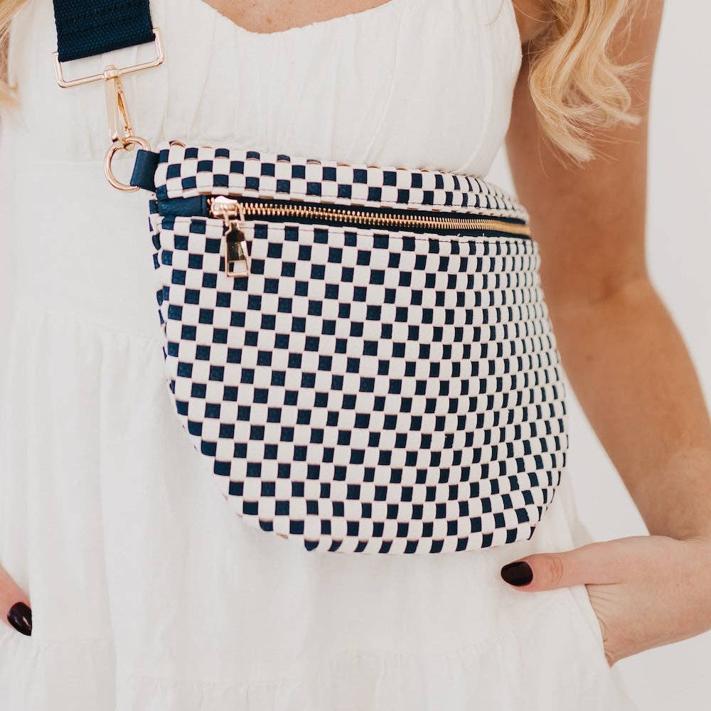 Westlyn Woven Bum Bag Wholesale - NEW COLOR ADDED!: Checkered Emerald