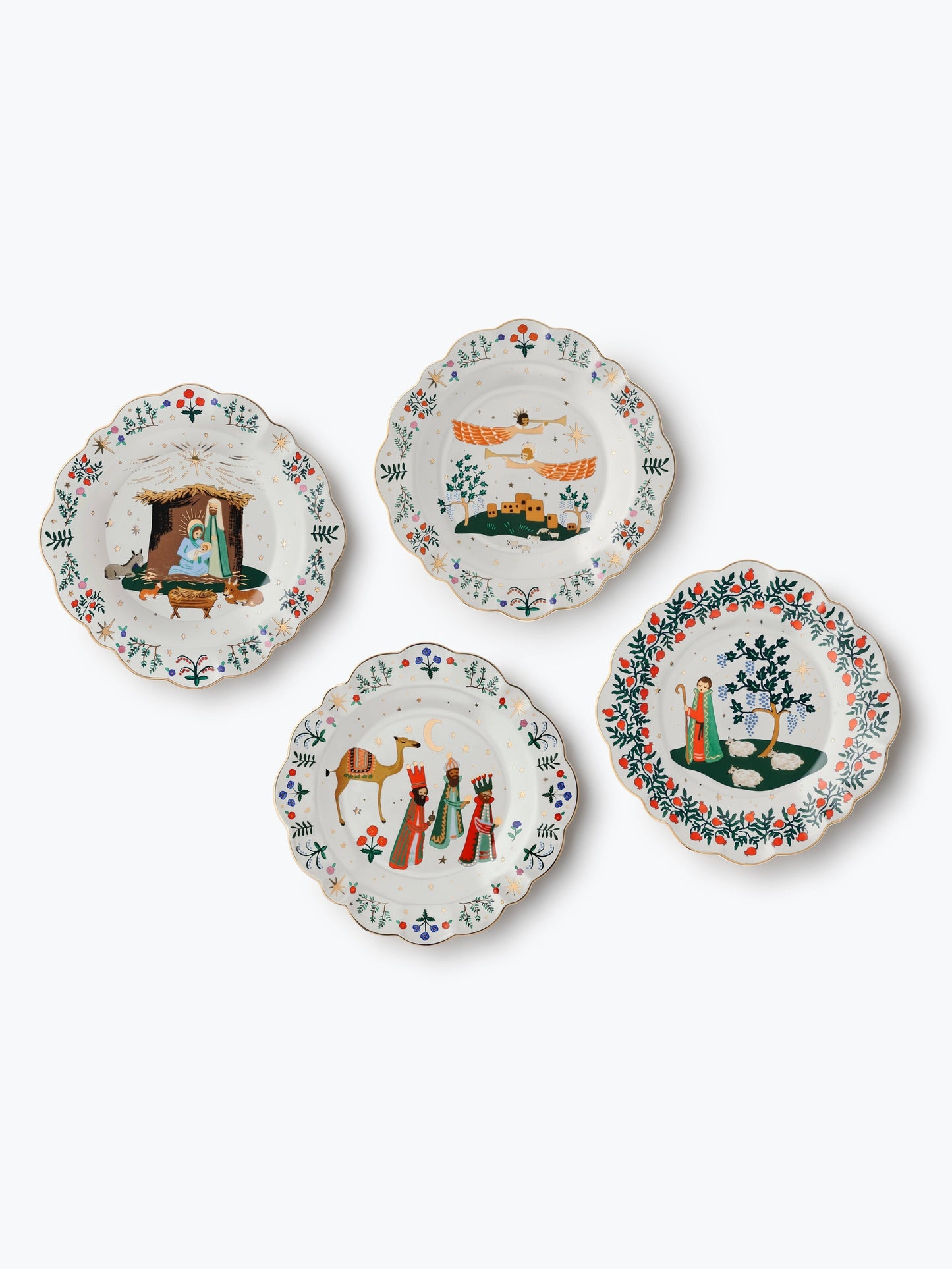 Nativity Porcelain Dessert Plate Set