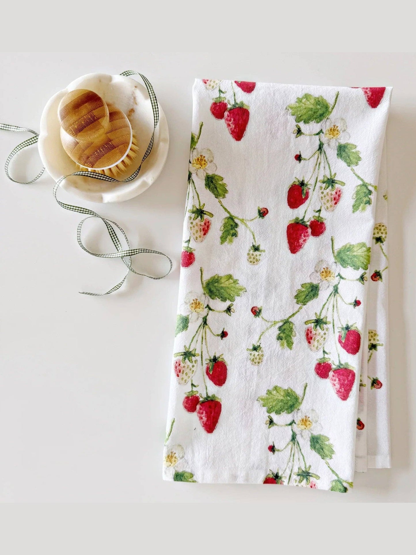 Strawberry cotton flour sack tea towel