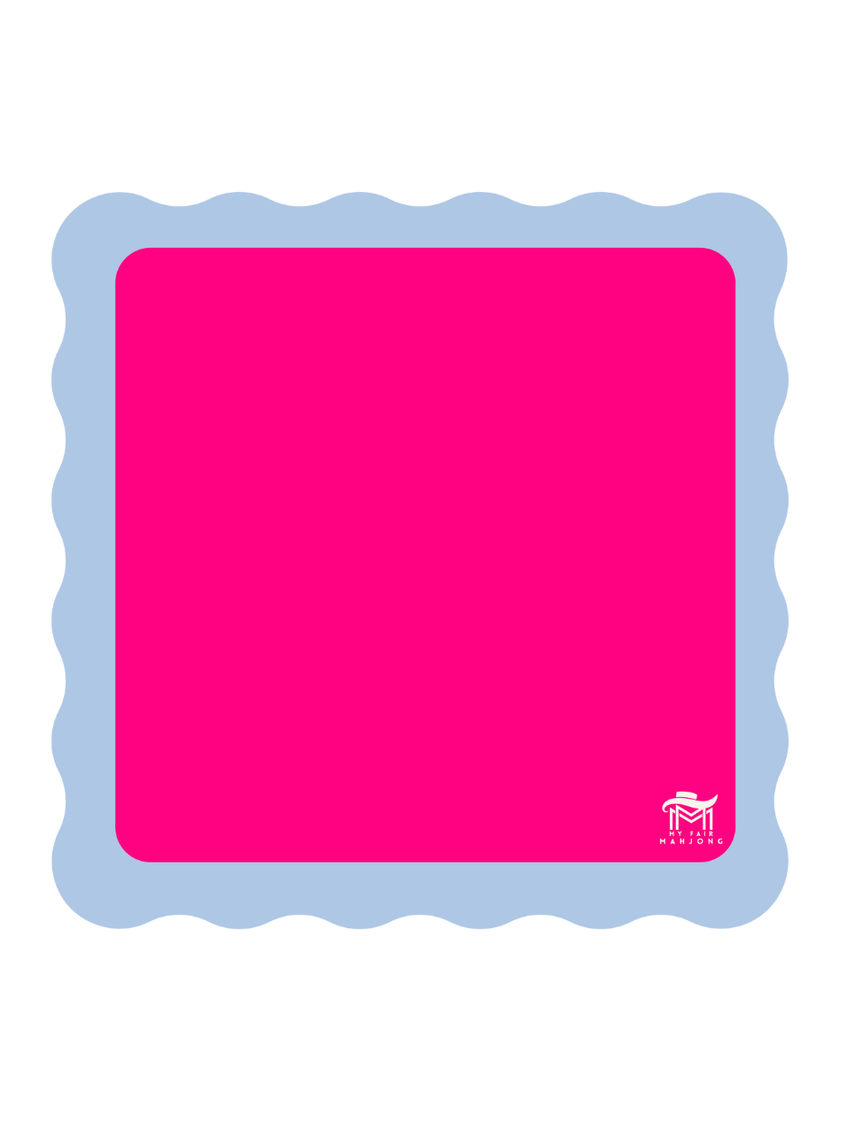 MAHJONG MAT | Color Wave | 31" x 31": Cobalt Center- Blue Scallop