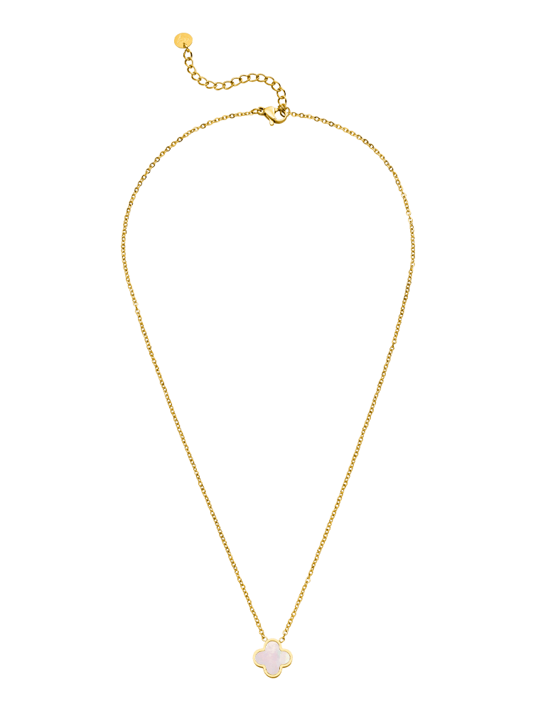 Clover mother-of-pearl necklace | 18K gold plated: Gold