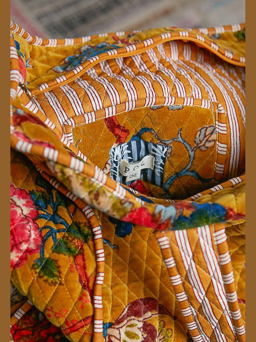 Quilted Large Everyday Tote Bag: Yellow