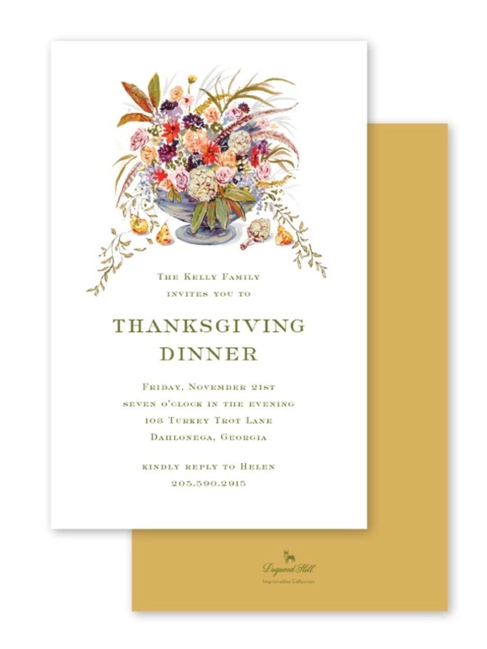 Dogwood Hill Fall Floristry Boxed Invitation